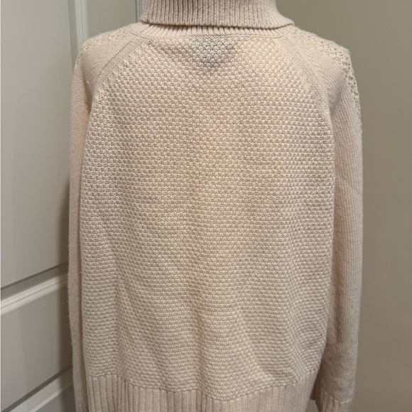 J. Crew  cowl neck sweater in cream with navy/lace detail Size XL PRELOVED - Picture 9 of 9